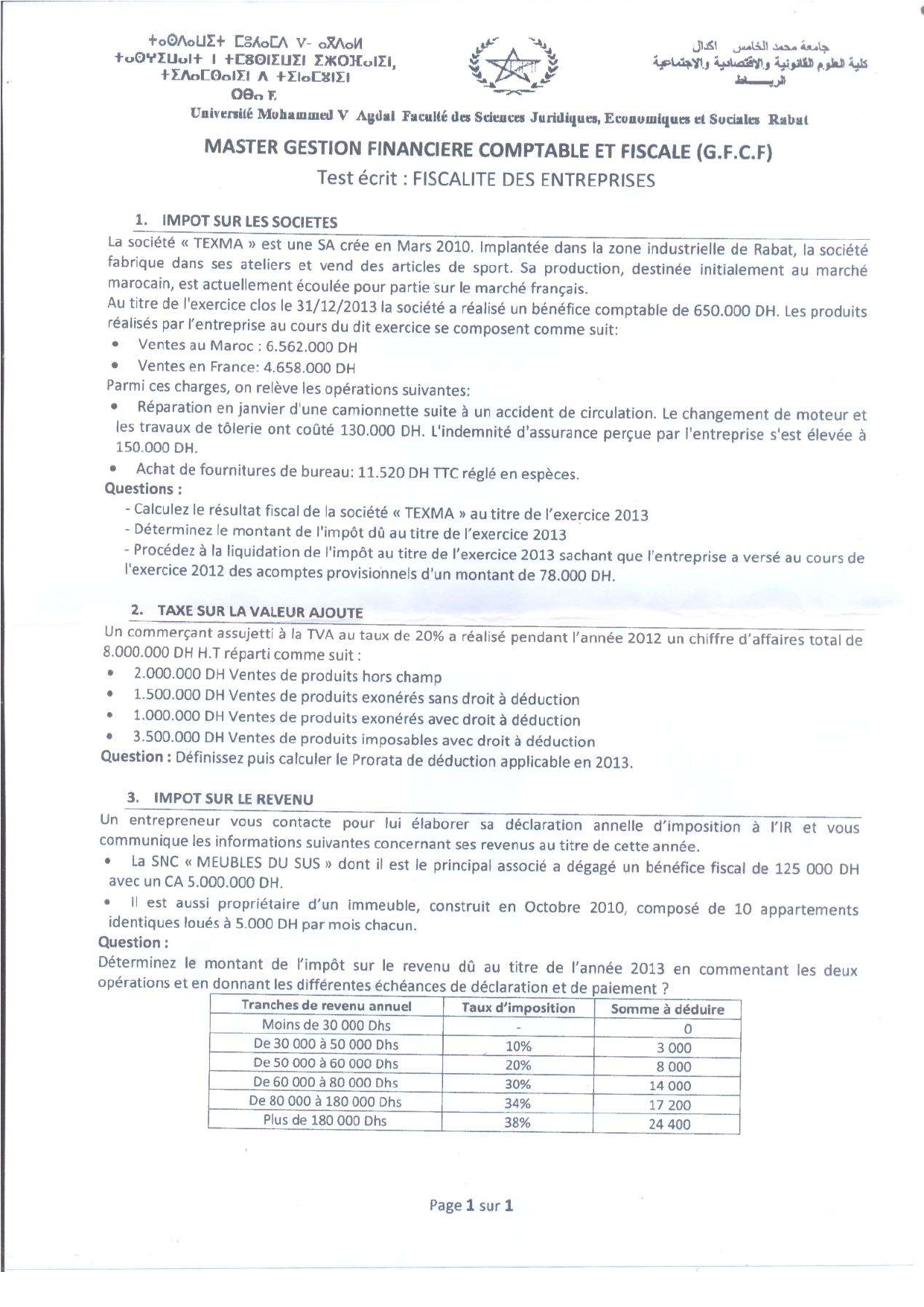 Sujets du Concours Master Gestion Financière Comptable et Fiscale G.F.C.F  semistre.com 5_page...jpg