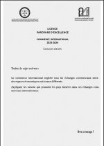 Concours Licence d'excellence Commerce International Fsjes Souissi Rabat Concours Licence d'excellence Commerce International Fsjes Souissi Rabat