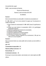 Sujet '3 Exercices Corrigés : Macroéconomie Semestre 2'. 