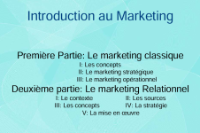 Cours Introduction au Marketing : Le Marketing Classique et Le Marketing Relationnel
