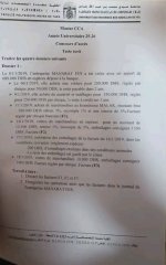 Concours d'accès au Master CCA TAZA 2025