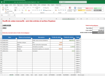 👇 Télécharger le fichier Excel - Suivi mensuel des entrées et sorties d'espèces xls