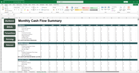 Tableau des flux de trésoreries mensuel Excel .xlsx